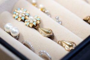 earrings in a jewelry box